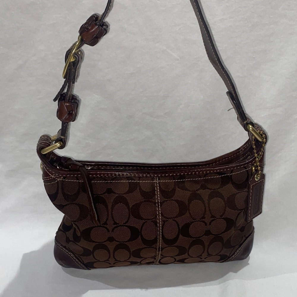 Coach Y2 Demi 11430 Brown Signature Shoulder Bag